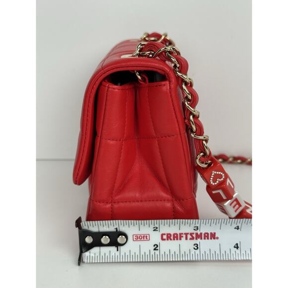 Chanel Lambskin Resin Crystal Square Quilted Monacoco Mini Flap Red C-6 - Picture 14 of 16